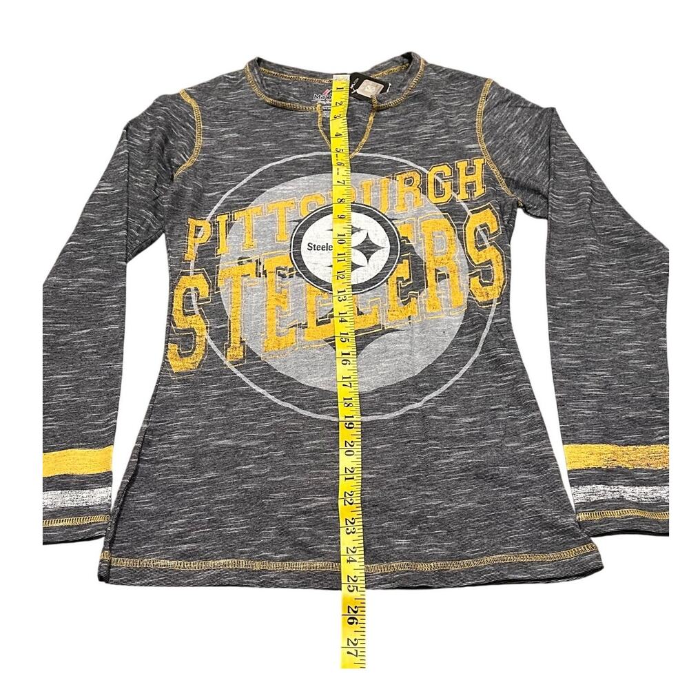 Pittsburgh Steelers Majestic NFL Long Sleeve V-Neck Shirt Women's, Size S NWOT - Picture 2 of 7